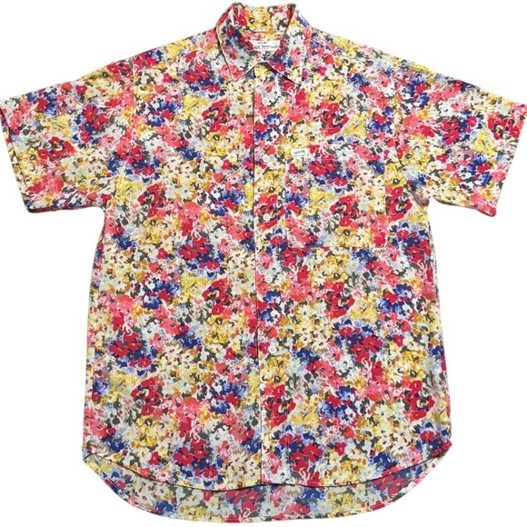 VTG GUESS by Georges Marciano button down Top Women's Size 1 floral 90s Summer - Picture 1 of 14
